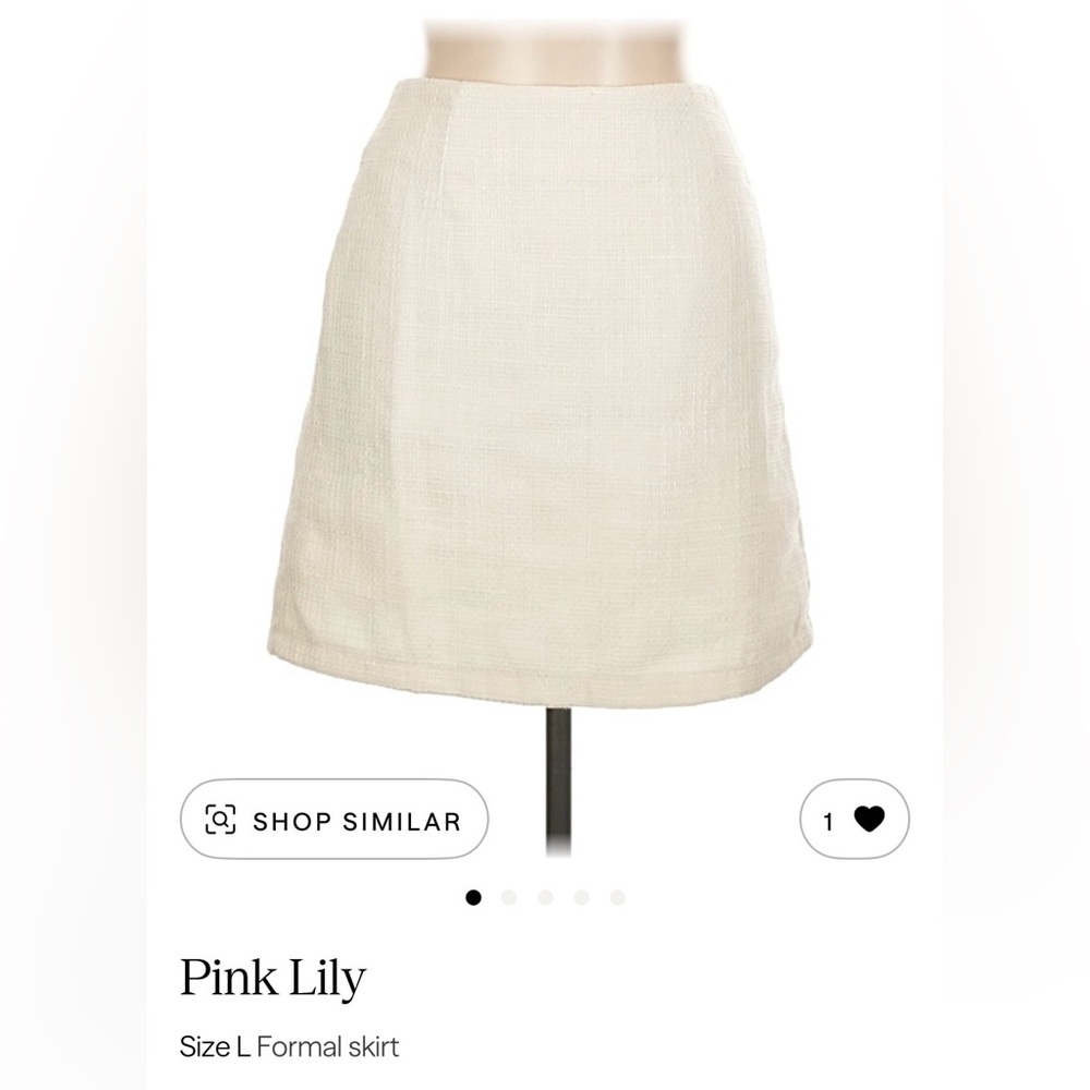 Pink Lily Cream Mini Skirt